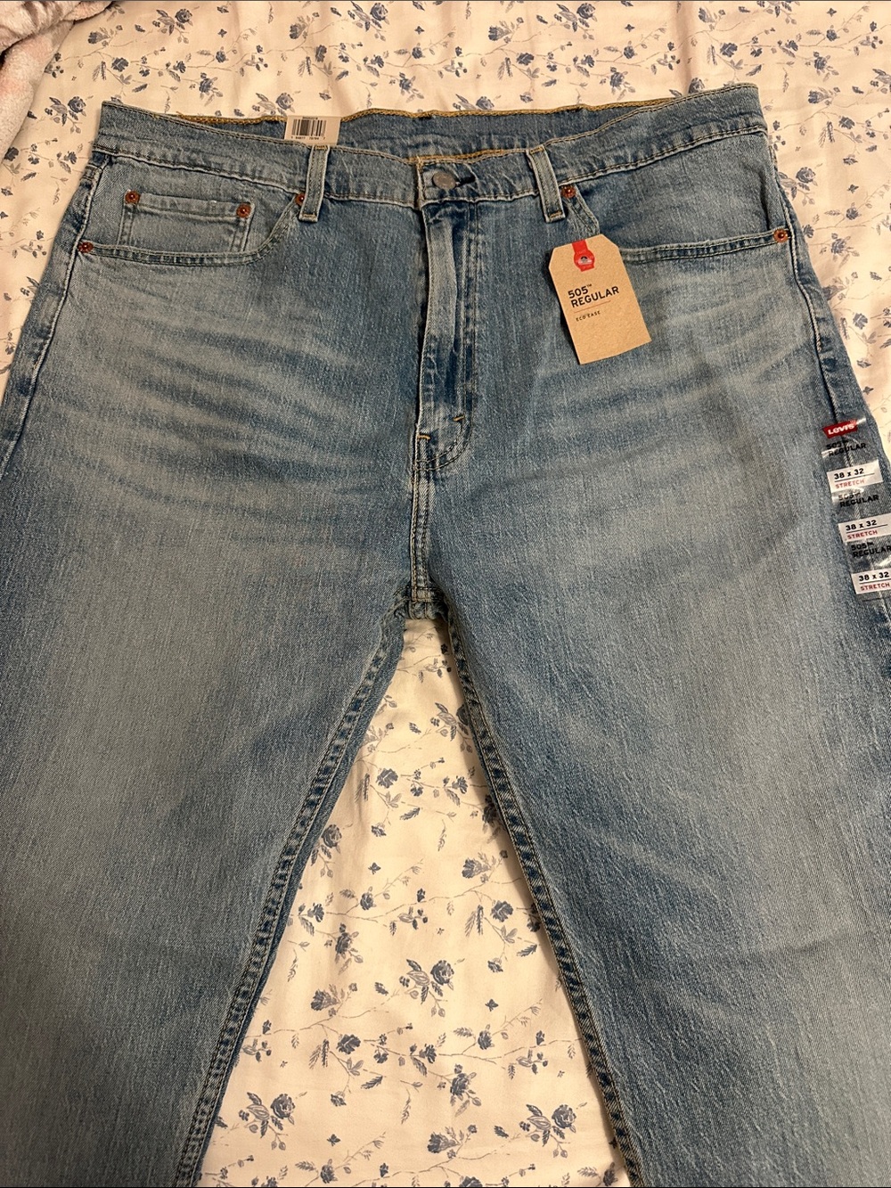 Levi's 505 Regular 38 by 32 stretch Blue Denim Jeans